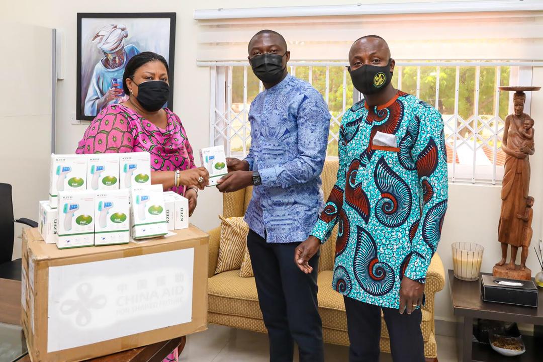 First lady donates thermometer guns to Ghana library authority