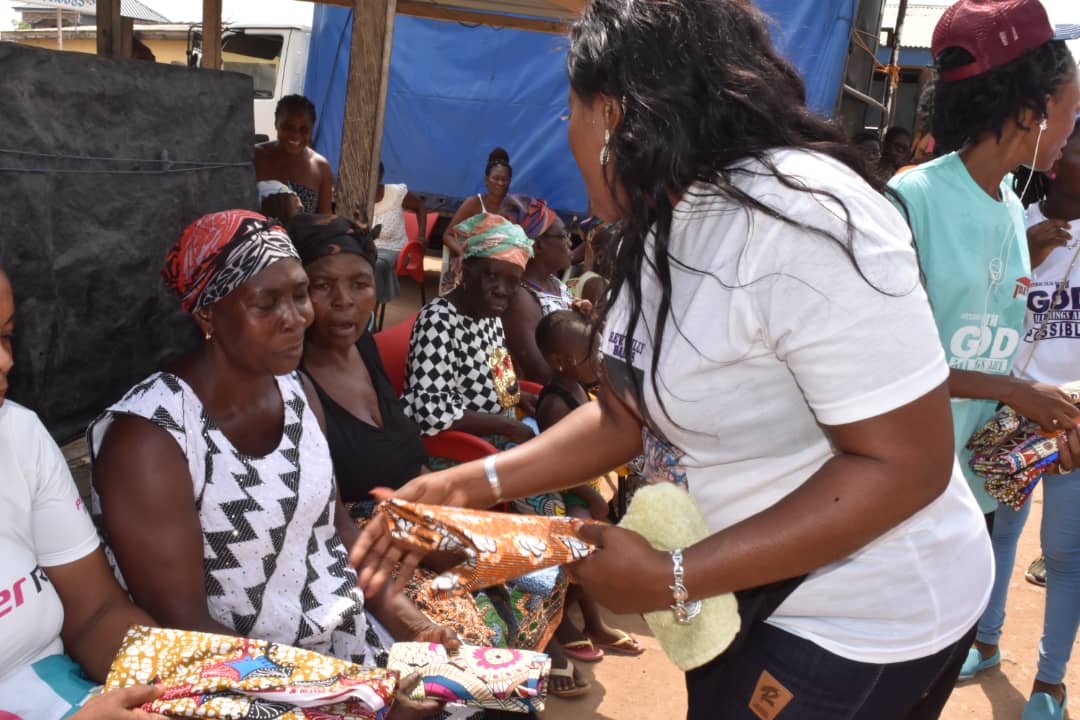 Abofrem Queen mother feeds hundred widows on New year’s day