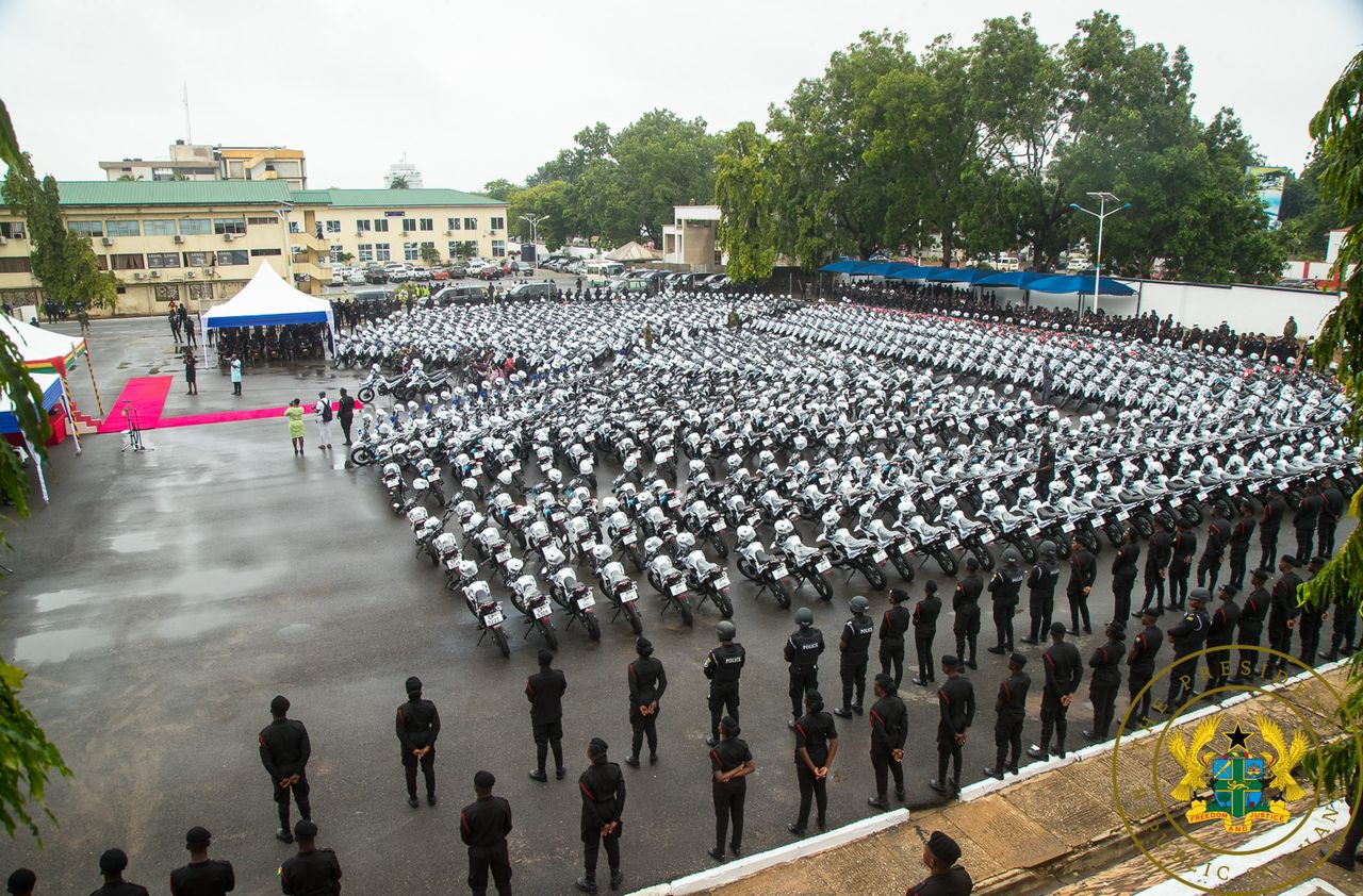President Nana Addo Presents 1,500 Motorbikes To The Police Service